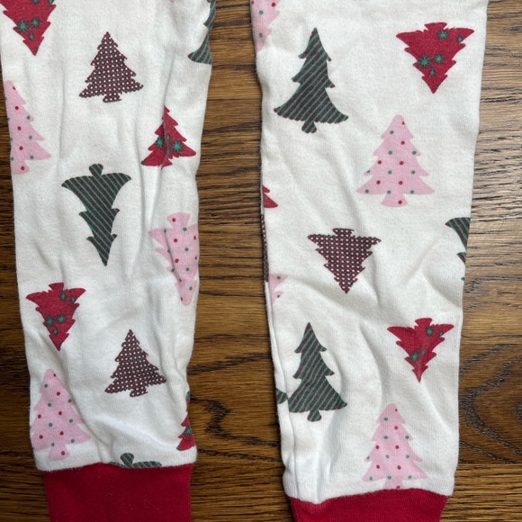 Jingles & Joy Girls Festive Christmas Tree Print Holiday Long Sleeve Pajamas 4 - Picture 10 of 13